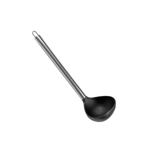 Silikon Kepçe Çelik Saplı Siyah - FÜNKE