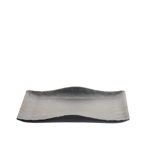 Siyah Melamin D.Gen Taş Görünümlü Dalgalı Tabak 27Cm - ULTRAFORM MELAMİN