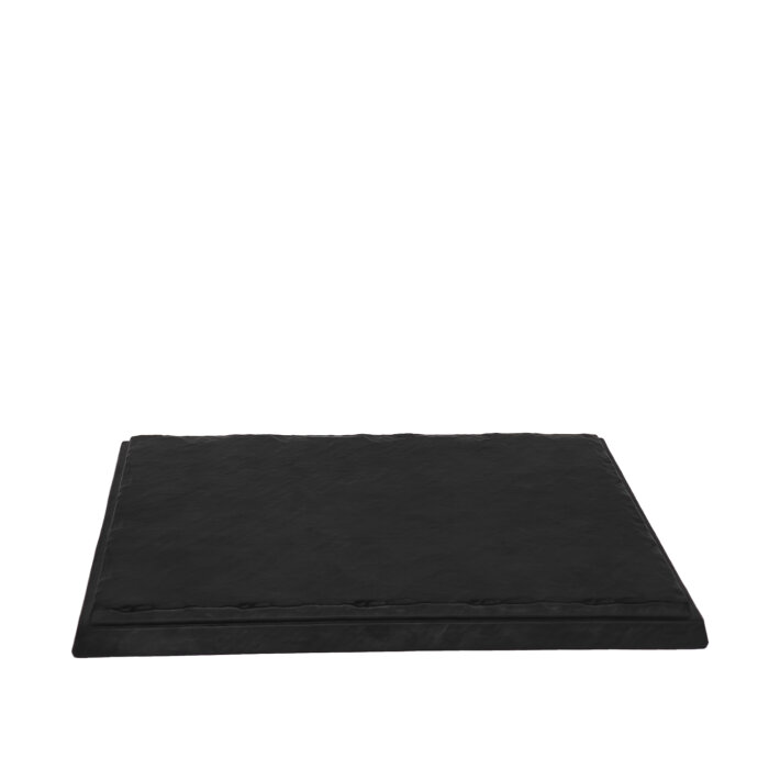 Siyah Melamin D.Gen Taş Görünümlü Düz Tepsi 34Cm - 1