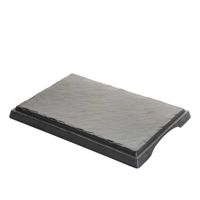 Siyah Melamin D.Gen Taş Görünümlü Düz Tepsi 42Cm - 1