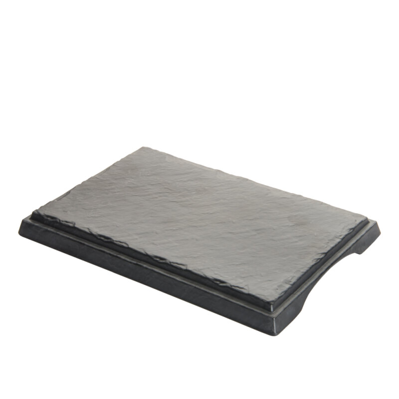 Siyah Melamin D.Gen Taş Görünümlü Düz Tepsi 42Cm - 1