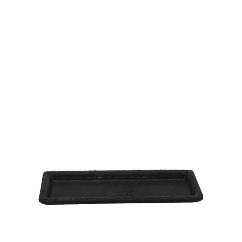 Siyah Melamin Kare Taş Görünümlü Çukur Tabak 17Cm - ULTRAFORM MELAMİN