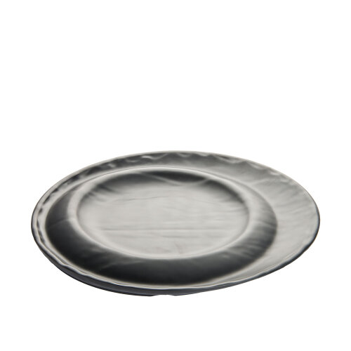 Siyah Melamin Kav. Taş Görünümlü Desenli Tabak 32Cm - ULTRAFORM MELAMİN