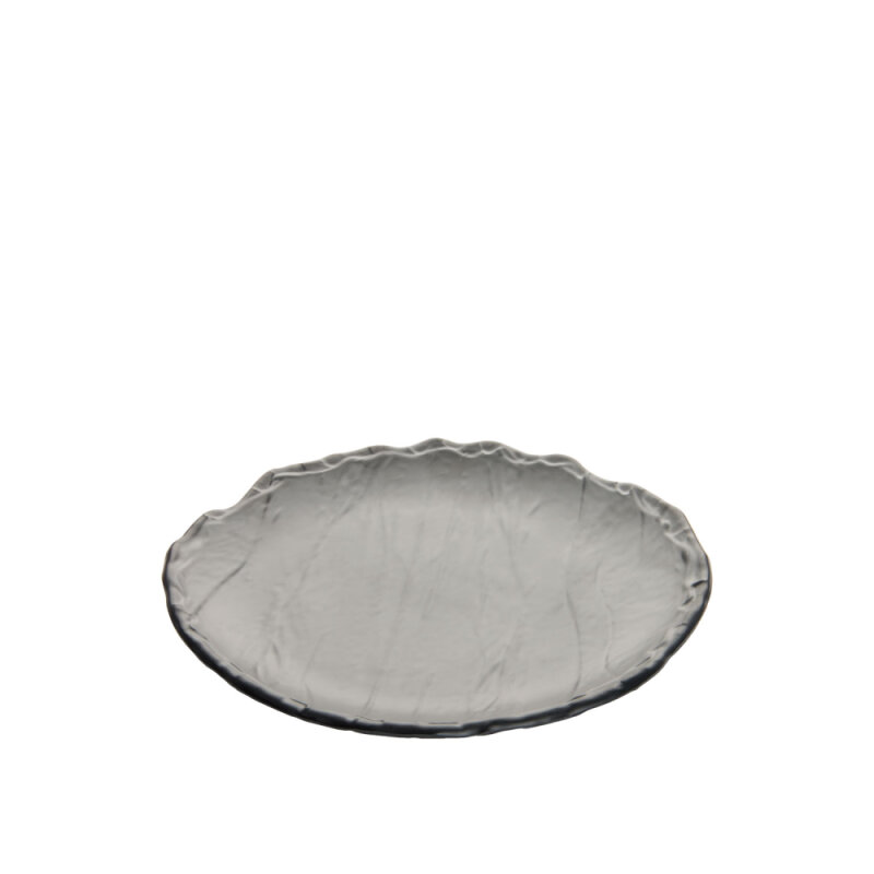 Siyah Melamin Kav. Taş Görünümlü Yuvarlak Tabak 35Cm - 1