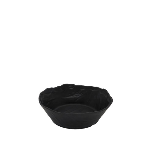 Siyah Melamin Kavisli Taş Görnmlü Çukur Kase 13Cm - ULTRAFORM MELAMİN