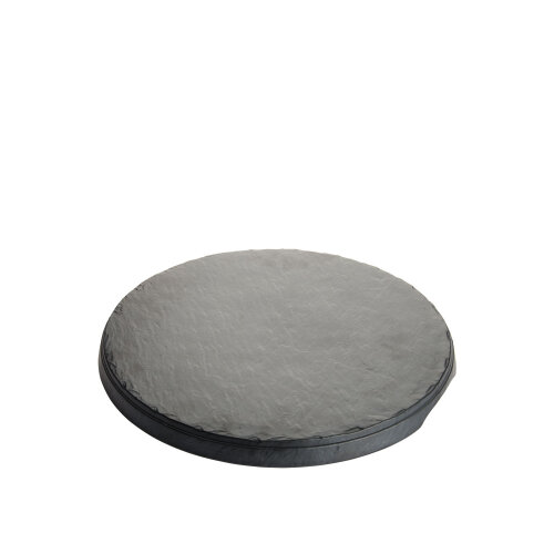 Siyah Melamin Oval Taş Görünümlü Tabak 25Cm - ULTRAFORM MELAMİN