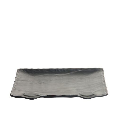 Siyah Melamin Taş Görünümlü Damla Sunum Tabak 37Cm - ULTRAFORM MELAMİN