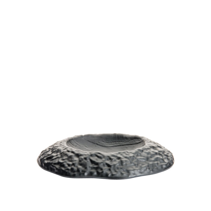 Siyah Melamin Taş Görünümlü Oyuk Sunum 22Cm - 1