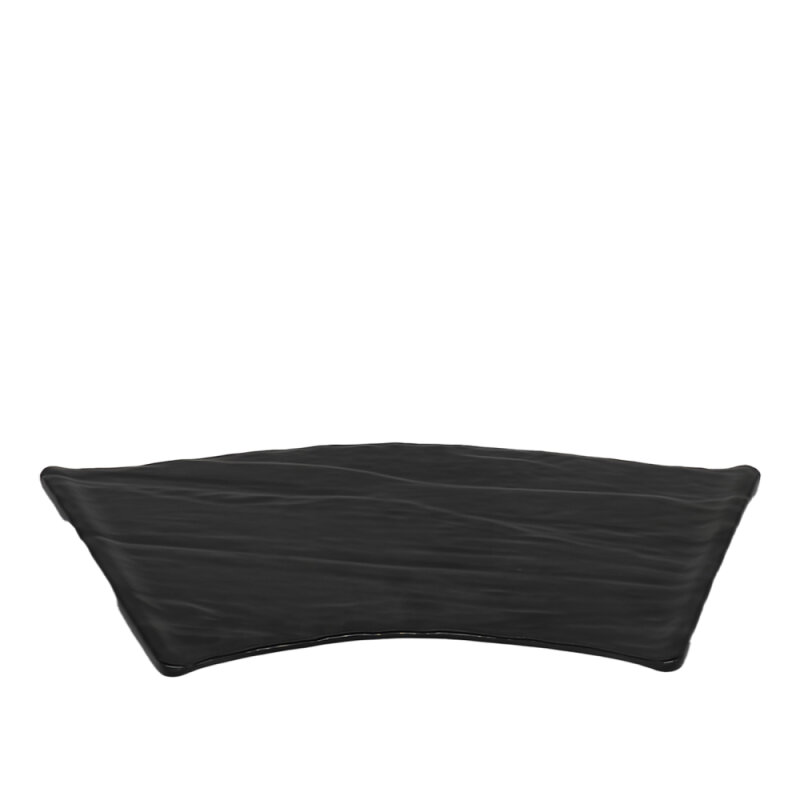 Siyah Melamin Taş Görünümlü Dilim Tepsi 45Cm - 1