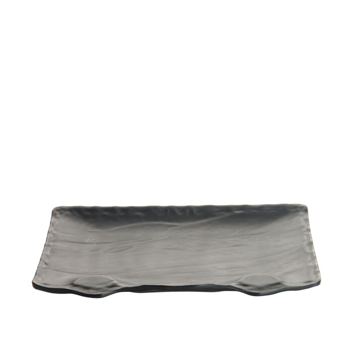 Siyah Melamin Taş Görünümlü Sunum Tepsi 23,5Cm - 1