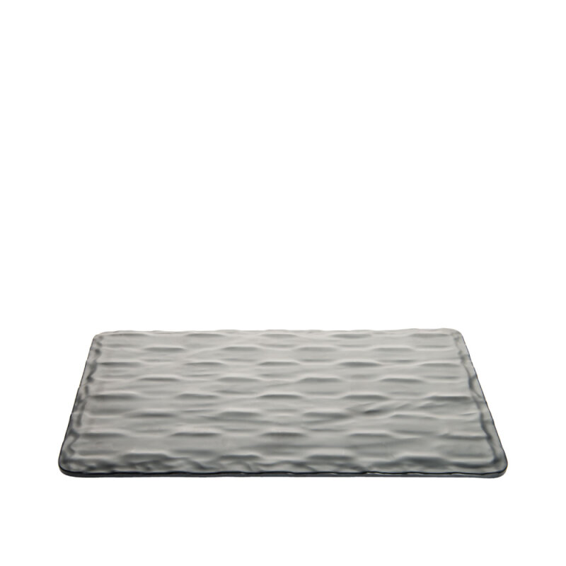 Siyah Melmn D.Gen Taş Görünümlü Düz Tepsi 53Cm - 1