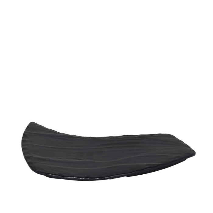 Siyah Melmn Kavisli Taş Görünümlü Sunum Tepsi 31Cm - 1