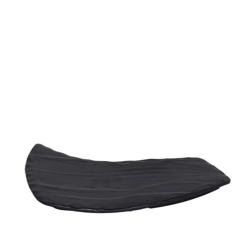 Siyah Melmn Kavisli Taş Görünümlü Sunum Tepsi 31Cm - 1