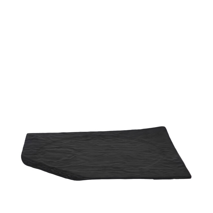 Ultraform Siyah Melamin Taş Gör. D.Gen Kes. Köşeli Tabak 34Cm - 1