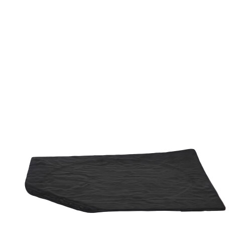Ultraform Siyah Melamin Taş Gör. D.Gen Kes. Köşeli Tabak 34Cm - ULTRAFORM MELAMİN
