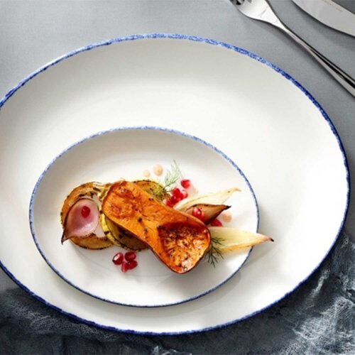 Steelite Blue Dapple Oval Tabak 28 cm 17100141 - 4