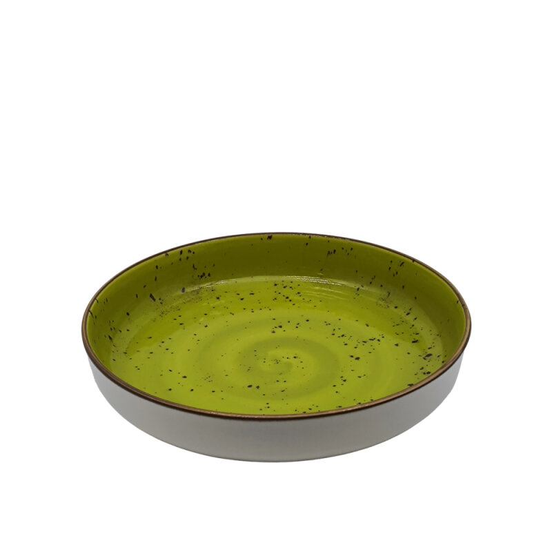 Tulu Porselen Step Çukur Tabak 24 cm Reactıve 79 Yeşil - 1