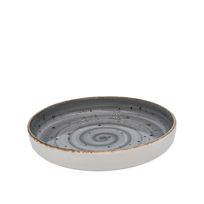 Tulu Porselen Step Çukur Tabak 24 cm Reactıve 67 Gri STP24CKR67 - 1