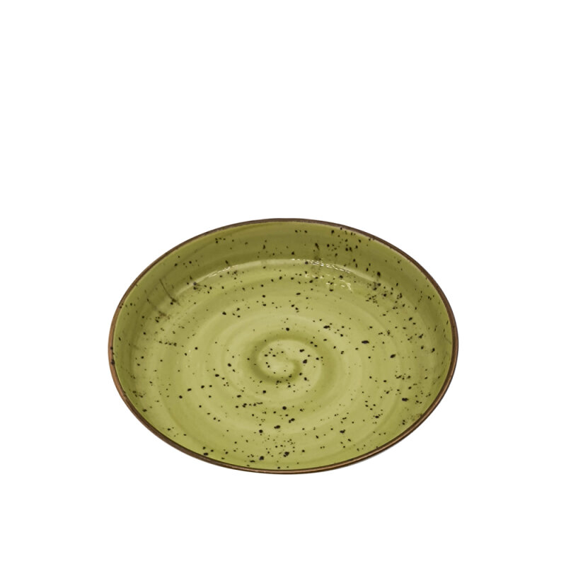 Tulu Porselen Step Çukur Tabak 24Cm - Reactıve 77 Yeşil - 1