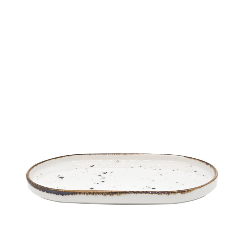 Zest Porcelain Step Kayık Tabak 20 X 12 Cm -Paris Krem - 1