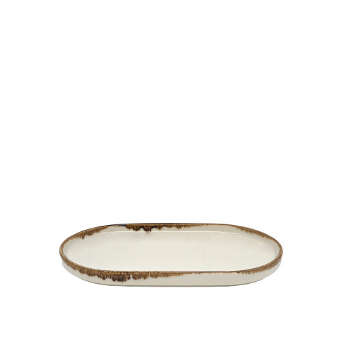 Zest Porcelain Step Kayık Tabak 25 cm x 15 cm Chocolate - ZEST PORCELAIN