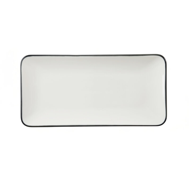 Zest Porcelain Tk Sunum Tabak 30X15Cm-Riva Siyah - 1