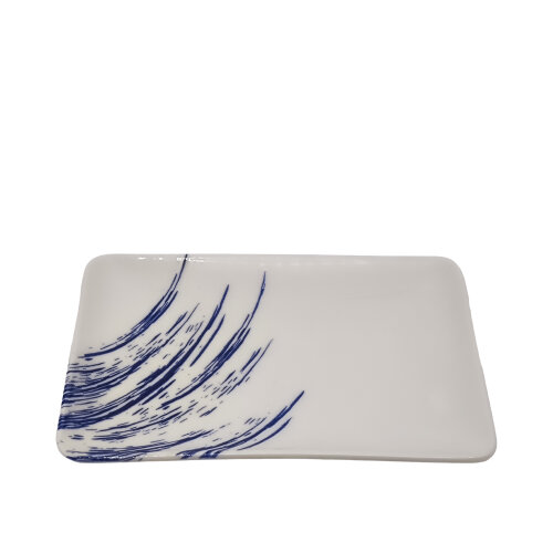 Tulu Porselen Tk Sunum Tabak 30X20Cm - Cresent Mavi - TULU PORSELEN