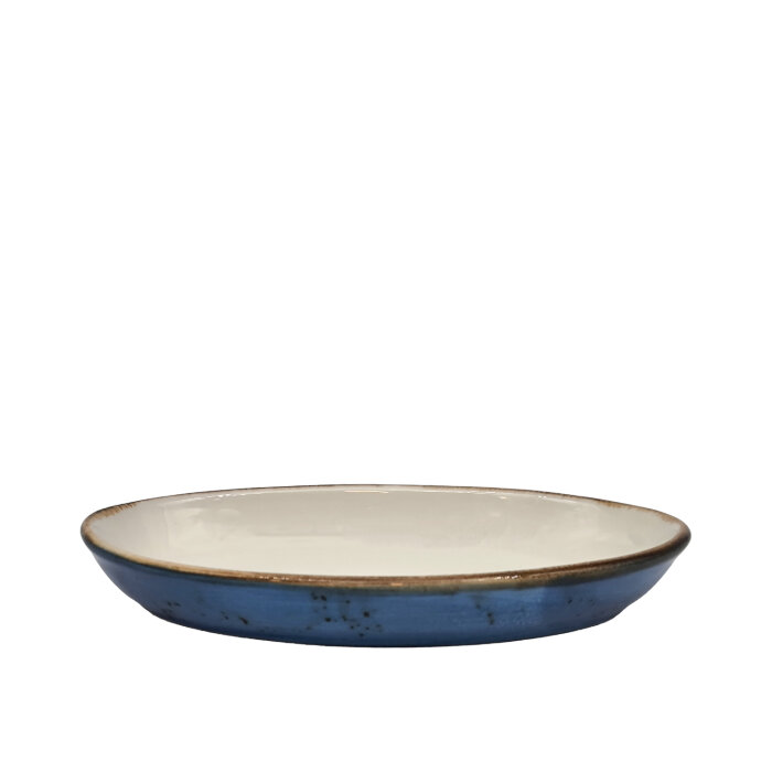Tulu Porselen 19 cm Oval Fırın Kabı-Reactıve 93 Mavi - 1