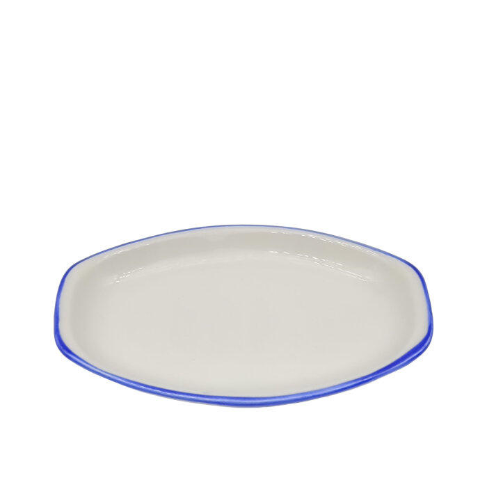 Tulu Porselen Alis Kayık Tabak 18 cm File 33 Mavi ALS18KYF33 - 1