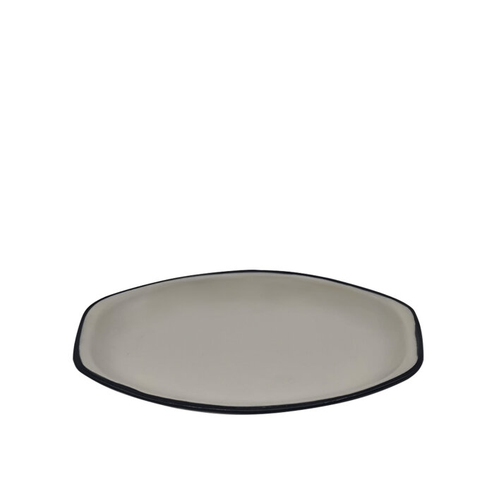 Zest Porcelain Tulu Alis Kayık Tabak 18Cm-Riva Siyah - 1
