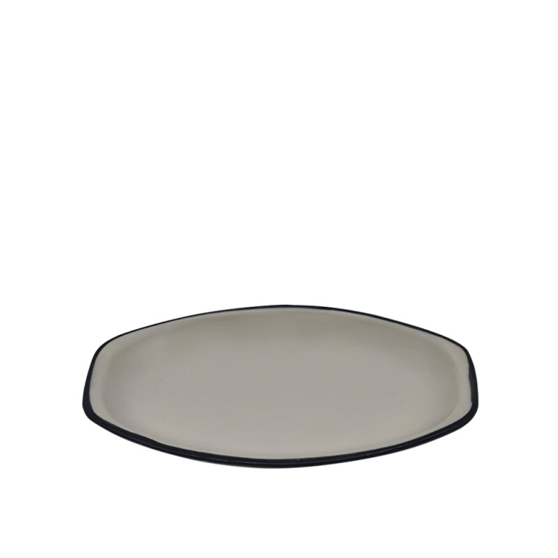 Zest Porcelain Tulu Alis Kayık Tabak 18Cm-Riva Siyah - 1