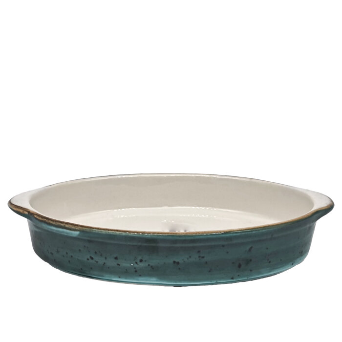 Zest Porcelain Fırın Kabı Oval 20X28Cm-Paris Turkuaz - 1
