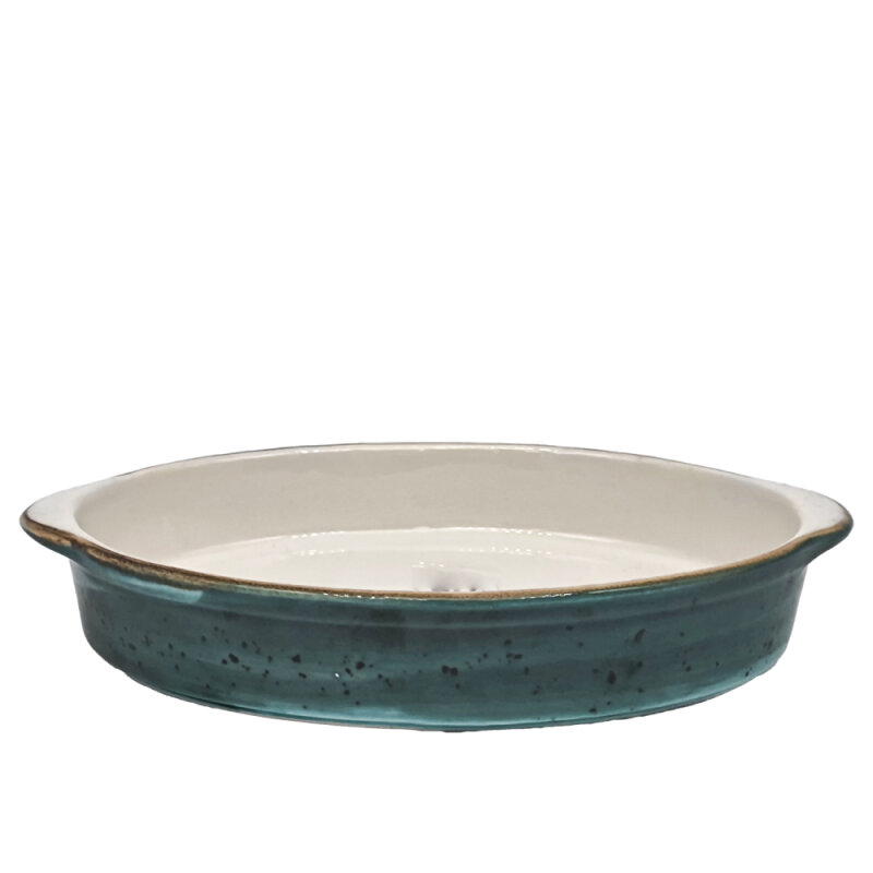 Zest Porcelain Fırın Kabı Oval 20X28Cm-Paris Turkuaz - 1