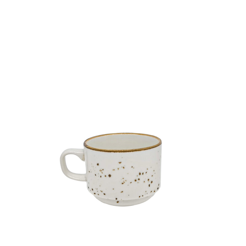 Zest Porcelain Flat Çay Fincanı 200Cc-Paris Krem - 1