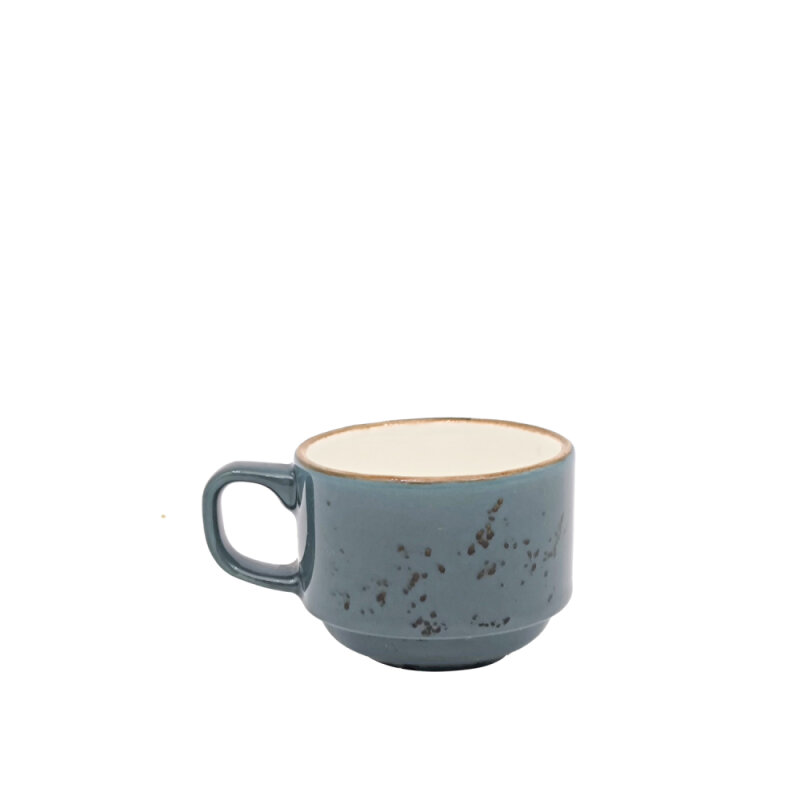 Zest Porcelain Flat Kahve Fincanı 90Cc-Paris K.Mavi - 1