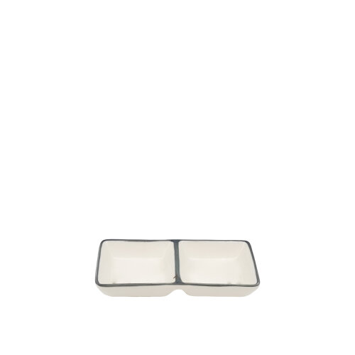 Zest Porcelain İkili Sosluk 13Cm X 6,5Cm-Riva Siyah - ZEST PORCELAIN