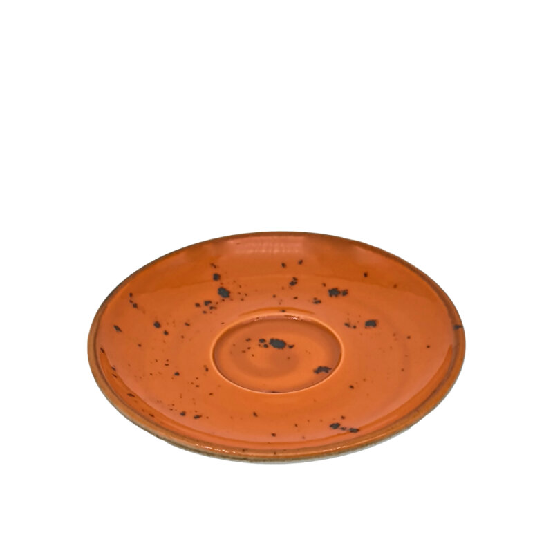 Zest Porcelain Luna Kahve Fincan Tabağı-Paris Turuncu - 1