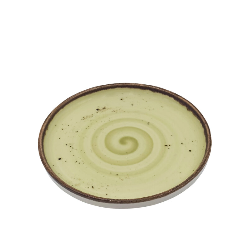 Tulu Porselen Step Düz Tabak 21 cm-Reactıve 77 Yeşil - 1