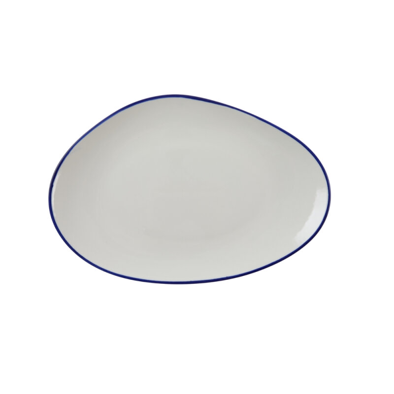 Zest Porcelain Kayık Sunum Tabak 35 Cm-Riva Mavi - 1