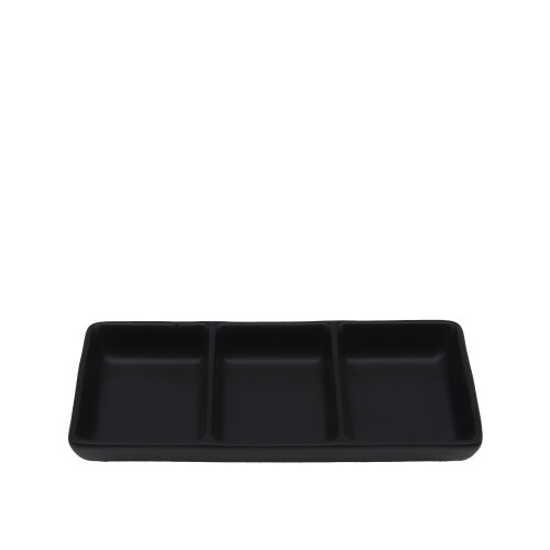 Tulu Porselen Tulu Üçlü Sosluk –Saten 64 Siyah - TULU PORSELEN