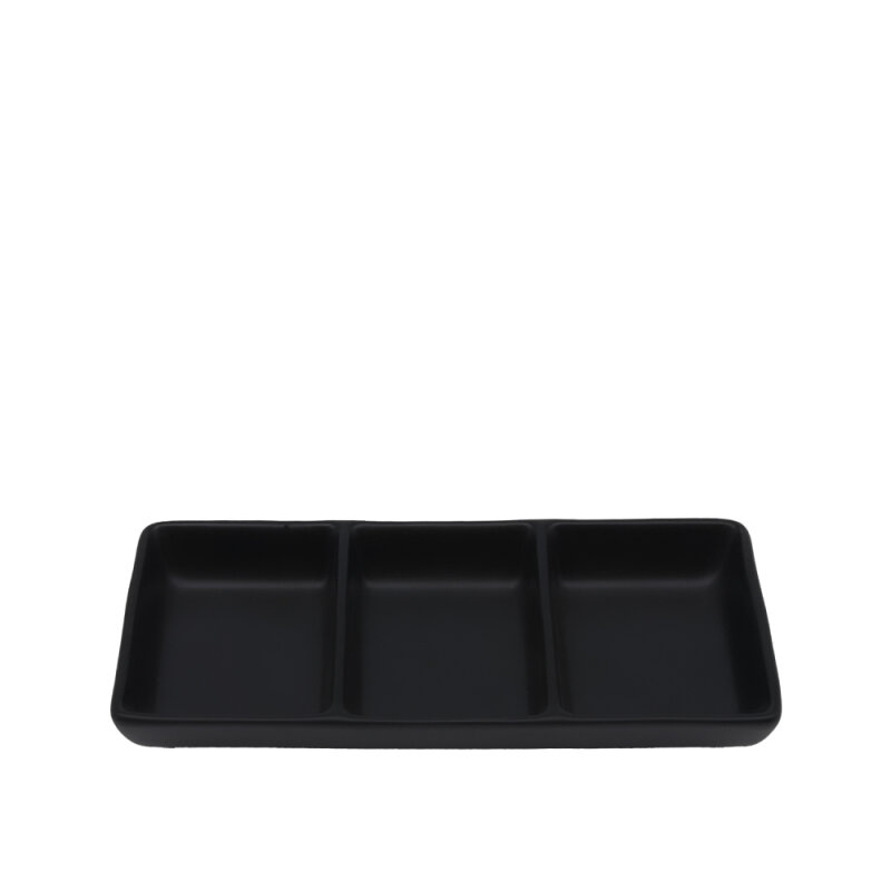 Tulu Porselen Tulu Üçlü Sosluk –Saten 64 Siyah - 1