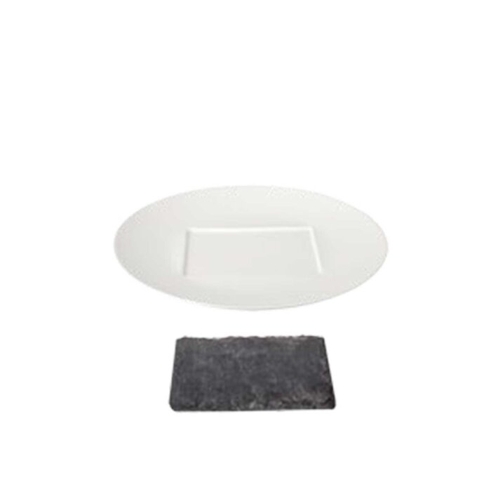 Ultraform Hotel Porselen Dgen Bölmeli Yuvarlak Sunum Tabak 35 cm - 1