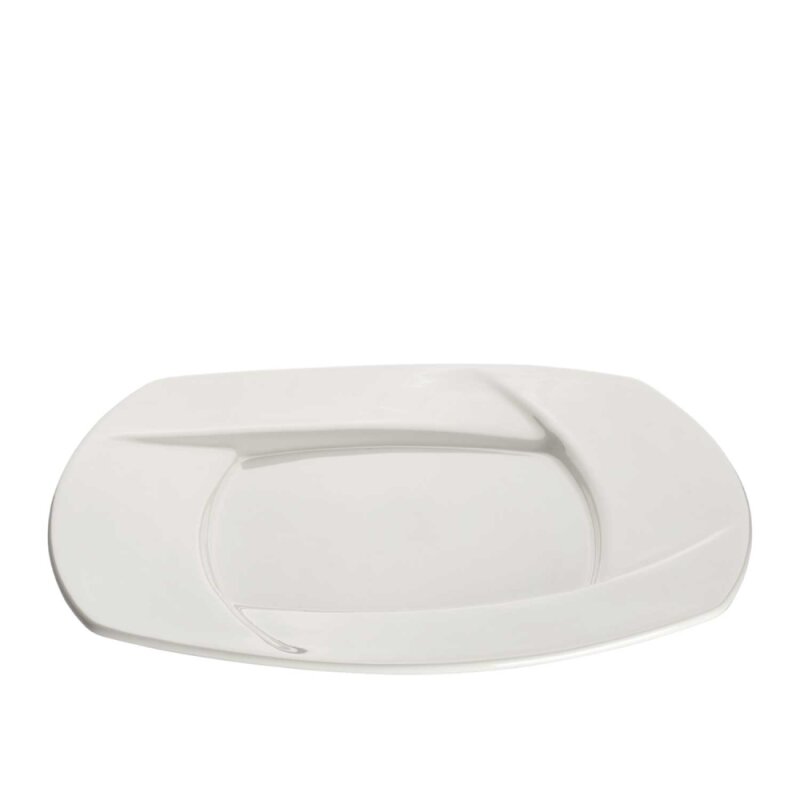 Ultraform Hotel Porselen Hasır 38,5 cm Kare Düz Tabak - 1