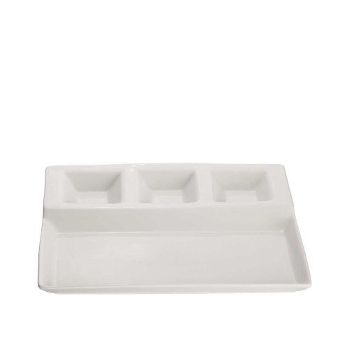 Ultraform Hotel Porselen 26X23 cm 3 Bölmeli Suşhi Tb - ULTRAFORM PORSELEN