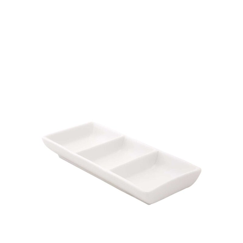 Ultraform Hotel Porselen 3 Bölmeli 7X14 Meze Tabak - 1