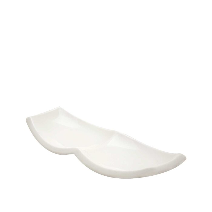 Ultraform Hotel Porselen 30*12 cm 2 Bölmeli Meze Tabak - 1