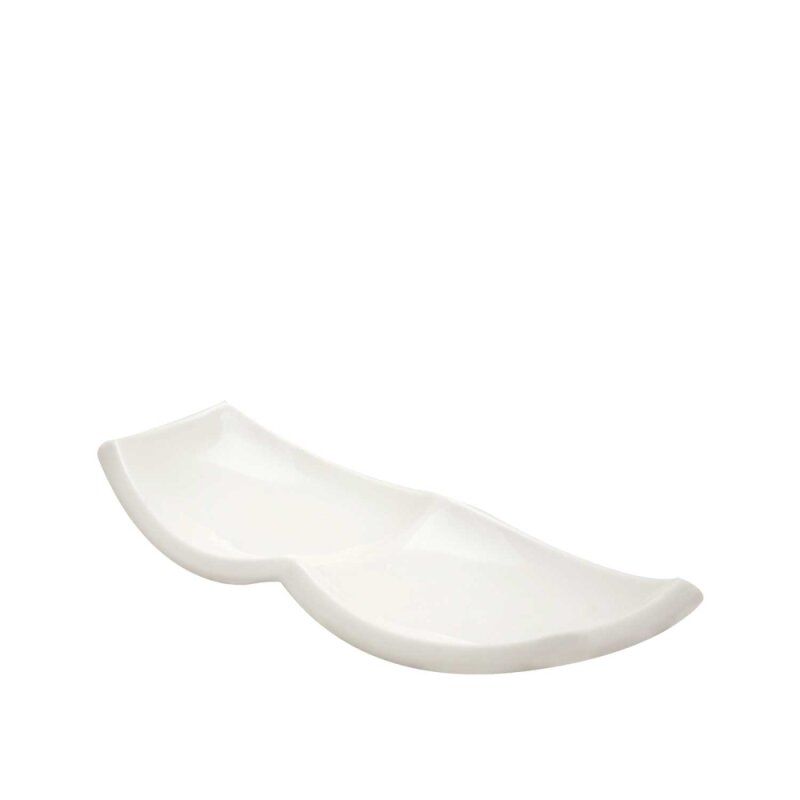 Ultraform Hotel Porselen 30*12 cm 2 Bölmeli Meze Tabak - 1