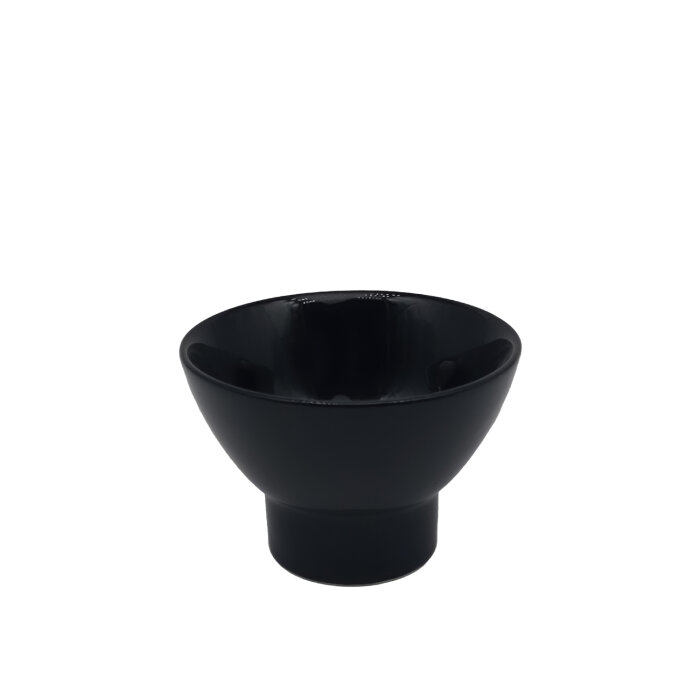 Ultraform Hotel Porselen Ayaklı Minimal Kase 10 cm Siyah - 1