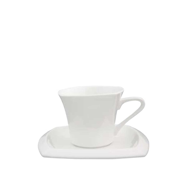 Ultraform Hotel Porselen Kare Türk Kahve Fincan Tabak 11 cm - 1