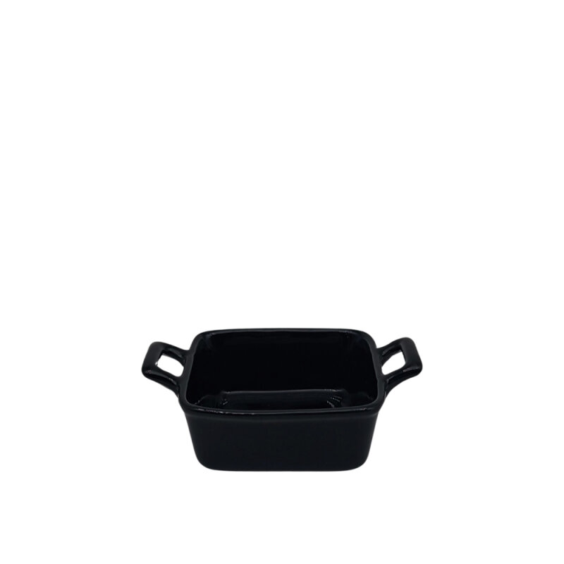 Ultraform Hotel Porselen Kuplu Sahan Tabak. 9X9 Siyah - 1